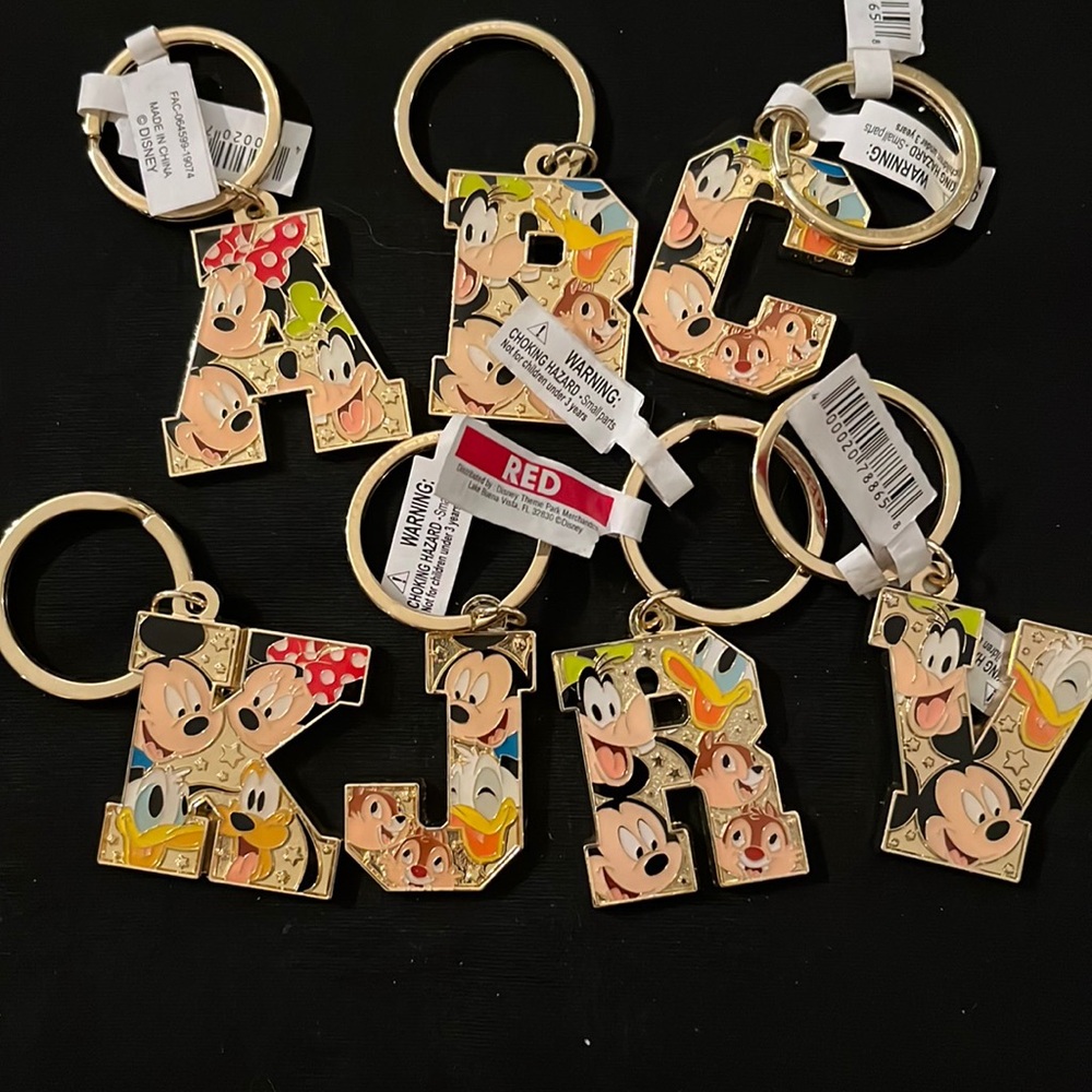 Disney Parks souvenir initial keychains